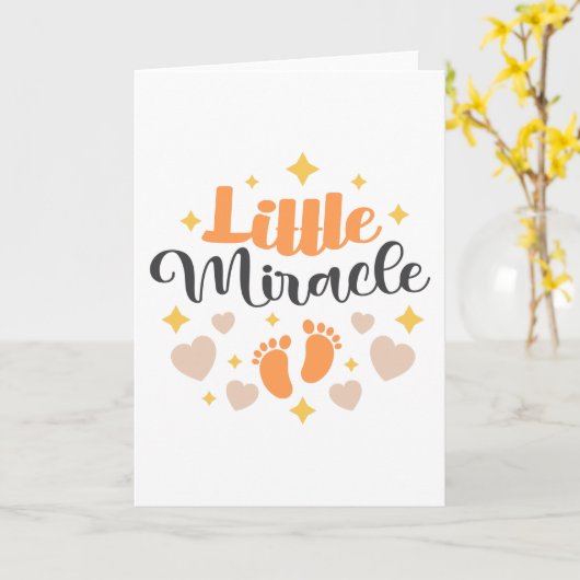 Kleine wondervoetafdrukken Baby Kaart (Gele Bloem)