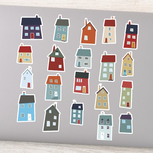 Kleine woningen en katten sticker