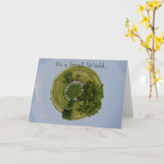 Kleine World Green Earth Verjaardag Kaart (Gele Bloem)