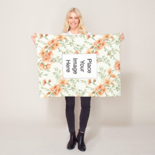 Kleine Worpdeken, Perzikbloesem, Naam/Afbeelding T Fleece Deken