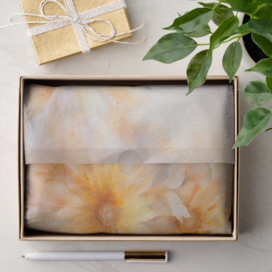 Kleine, zachte elegante zonnebloem bloemen decoupa tissuepapier (Geschenk)