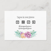 Kleine zakelijke coupon Roze Dank u Kaart invoegen (Achterkant)