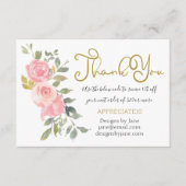 Kleine zakelijke coupon Roze Dank u Kaart invoegen (Voorkant)