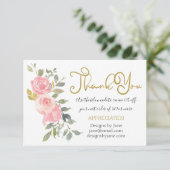 Kleine zakelijke coupon Roze Dank u Kaart invoegen (Staand voorkant)