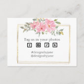 Kleine zakelijke coupon Roze Dank u Kaart invoegen (Achterkant)