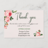 Kleine zakelijke coupon Roze Dank u Kaart invoegen (Voorkant)