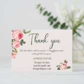 Kleine zakelijke coupon Roze Dank u Kaart invoegen (Staand voorkant)