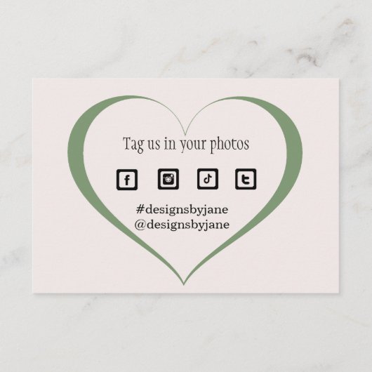 Kleine zakelijke coupon Roze Dank u Kaart invoegen (Achterkant)