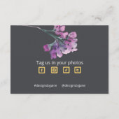 Kleine zakelijke coupon Stusty Pink Floral Harteli Informatiekaartje (Achterkant)