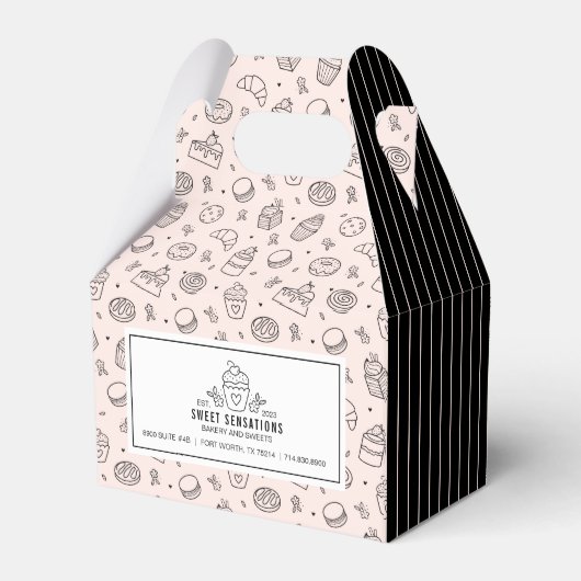 Kleine zakelijke voordeelbox met roze koekje bedankdoosjes (Achterkant)