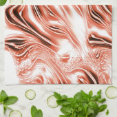 Kleine zalm tot rode langgolvende sporen op wit fo theedoek (Gevouwen)