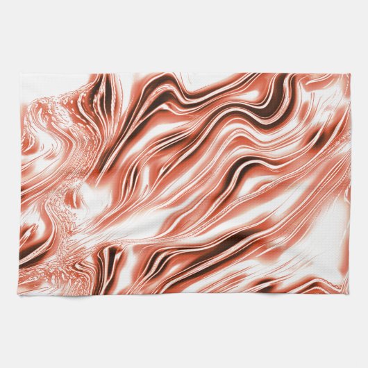 Kleine zalm tot rode langgolvende sporen op wit fo theedoek (Horizontaal)