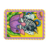KLEINE ZEBO WHIMSYNICKER, ZEBRA UNICORN Fantasy Magneet (Horizontaal)