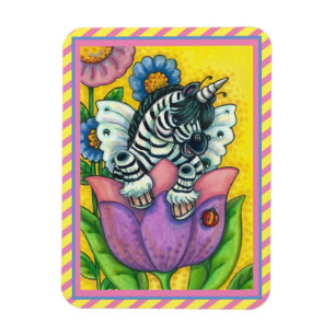 KLEINE ZEBO WHIMSYNICKER, ZEBRA UNICORN Fantasy Magneet
