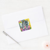 KLEINE ZEBO WHIMSYNICKER, ZEBRA UNICORN Fantasy Vierkante Sticker (Envelop)