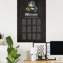 Kleine zee schildpad verkennen met haar vriend. poster