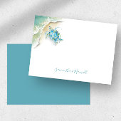 Kleine Zee Turtle Ocean Persoonlijke Waterverf Notitiekaartje