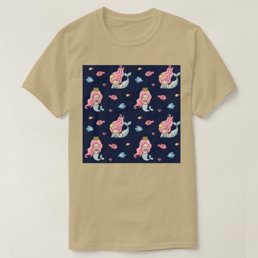 Kleine zeemachtigen met roze haar t-shirt (Design voorkant)