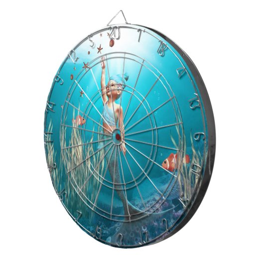Kleine Zeemeermin 1 Dart Board Dartbord (Voorkant Rechts)