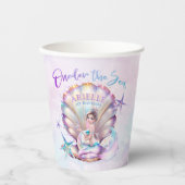 Kleine Zeemeermin 1e Verjaardag ONEder Het Zee Zee Papieren Bekers (Voorkant)