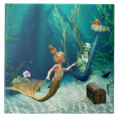 Kleine Zeemeermin 2 tegel Tegeltje (Voorkant)