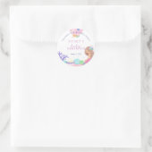 Kleine Zeemeermin Baby shower Bedankt Ronde Sticker (Tas)