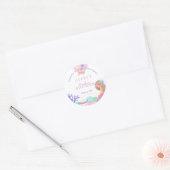 Kleine Zeemeermin Baby shower Bedankt Ronde Sticker (Envelop)