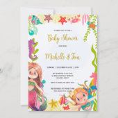 Kleine Zeemeermin Baby shower Kaart (Voorkant)