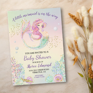 Kleine Zeemeermin Baby shower Kaart