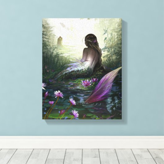 Kleine zeemeermin canvas (Insitu (Houten vloer))