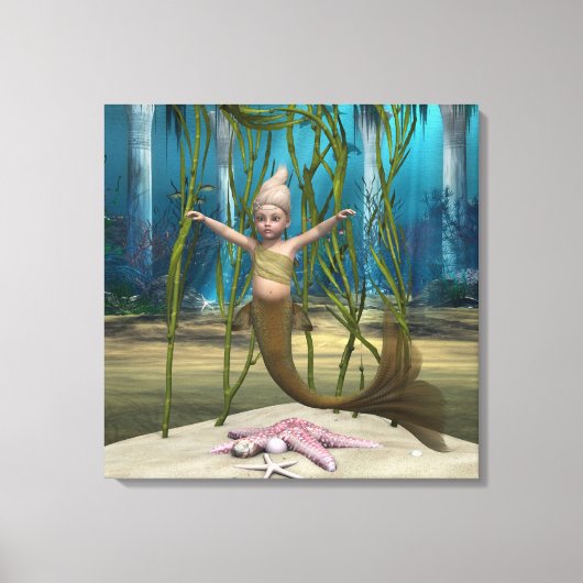 Kleine Zeemeermin Canvas Afdruk (Voorkant)