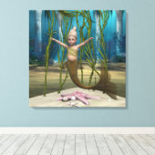 Kleine Zeemeermin Canvas Afdruk (Insitu (Houten vloer))