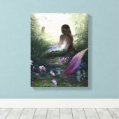 Kleine zeemeermin canvas afdruk (Insitu (Houten vloer))