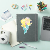 Kleine zeemeermin, Cute Mermaid, Blonde Hair, Shel Sticker (iPad Cover)