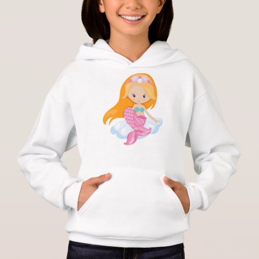 Kleine zeemeermin, Cute Mermaid, Oranje haar, sche (Voorkant)