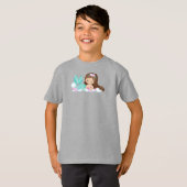 Kleine zeemeermin, Cute Mermaid, Shells, Brown Hai T-shirt (Voorkant volledig)