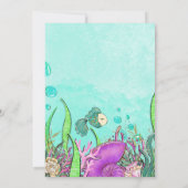 Kleine zeemeermin die één eerste verjaardag draaie kaart (Achterkant)