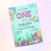 Kleine zeemeermin die één eerste verjaardag draaie kaart