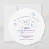 Kleine Zeemeermin Drie Verjaardagsfeestfoto Kaart (Achterkant)