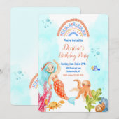 Kleine Zeemeermin en Vrienden van Birthday Kaart (Voorkant / Achterkant)