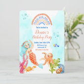 Kleine Zeemeermin en Vrienden van Birthday Kaart (Staand voorkant)