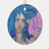Kleine Zeemeermin, Fantastische kunst onder water, Keramisch Ornament (Links)