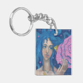 Kleine Zeemeermin, Fantastische kunst onder water, Sleutelhanger (Voorkant Links)