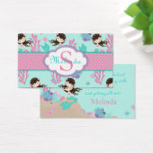 Kleine Zeemeermin Gift Label M Brunette Visitekaartjes (Bureau)