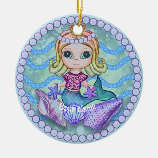 Kleine Zeemeermin Keramisch Ornament (Voorkant)