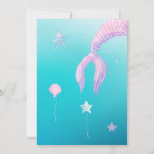 Kleine Zeemeermin kinder Dubbele Verjaardag Kaart (Achterkant)