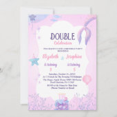 Kleine Zeemeermin kinder Dubbele Verjaardag Kaart (Voorkant)