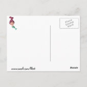 Kleine zeemeermin met donkerroze haar briefkaart (Achterkant)