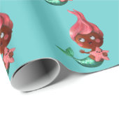 Kleine zeemeermin met roze haar cadeaupapier (Rol Hoek)