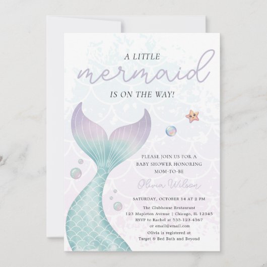 Kleine zeemeermin, nautisch onder het Zeeen Baby s Kaart (Voorkant)